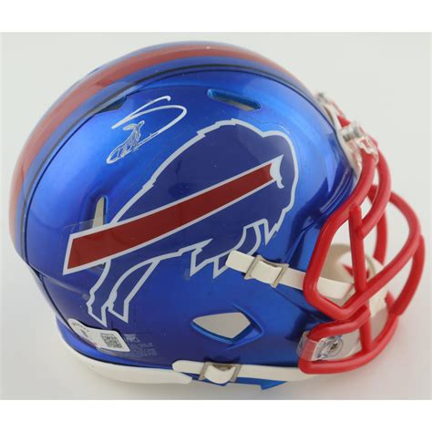 Stefon Diggs Signed Bills Flash Mini Helmet